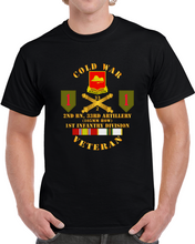 Load image into Gallery viewer, Army - Cold War  Veteran - 2nd Battalion 33rd Artillery - 1st Infantry Division Shoulder Sleeve Insignia T Shirt, Premium and Hoodie
