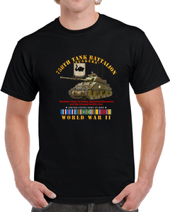 Army - 758th Tank Battalion, "Tuskers", with Tank, World War II with European Theater Service Ribbons - T Shirt, Premium and Hoodie