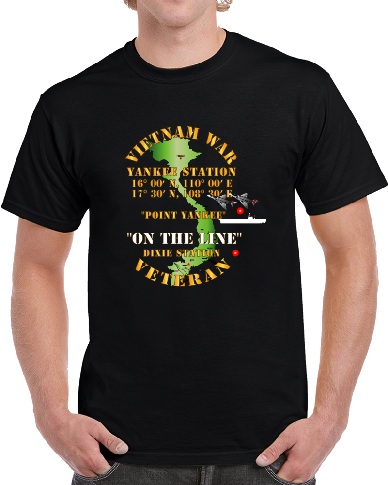 Navy - Vietnam Combat Vet - Yankee Station with Vietnam War Service Ribbons - T Shirt, Premium and Hoodie