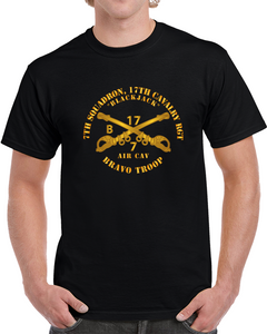 Army - 7th Squadron, 17th Cavalry Regiment, Bravo Troop "Blackjack" - T Shirt, Premium and Hoodie