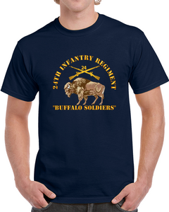 Army - 24th Infantry Regiment - Buffalo Soldiers w 24th Inf Branch Insignia Classic T Shirt