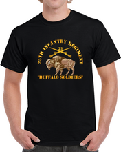 Load image into Gallery viewer, Army - 25th Infantry Regiment - Buffalo Soldiers W 25th Inf Branch Insignia T Shirt
