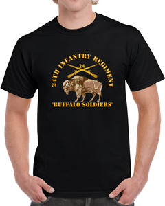 Army - 24th Infantry Regiment - Buffalo Soldiers w 24th Inf Branch Insignia Classic T Shirt