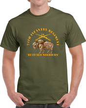 Load image into Gallery viewer, Army - 24th Infantry Regiment - Buffalo Soldiers w 24th Inf Branch Insignia Classic T Shirt
