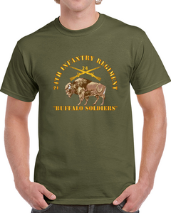 Army - 24th Infantry Regiment - Buffalo Soldiers w 24th Inf Branch Insignia Classic T Shirt