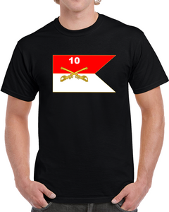 10th Cavalry Guidon - Buffalo Soldiers T Shirt