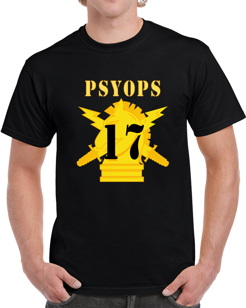 Army - Psyops W Branch Insignia - 17th Battalion Numeral - Line X 300 V1 Classic T Shirt