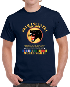 Army - 66th Infantry Div - Black Panther Div - Wwii W Ss Leopoldville W Eu Svc T Shirt