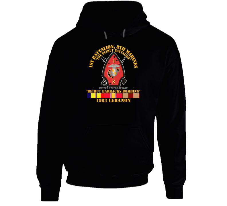 Usmc - 1st Bn, 8th Marines - Beirut Barracks Bombing W Svc Hoodie