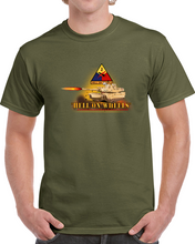 Load image into Gallery viewer, Army - 2nd Armored Division  - M1a1 Tank  - Hell On Wheels W Fire X 300 T Shirt
