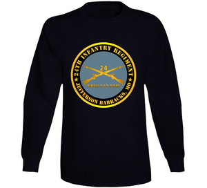 Army - 24th Infantry Regiment - Jefferson Barracks, Mo - Buffalo Soldiers W Inf Branch Long Sleeve T Shirt