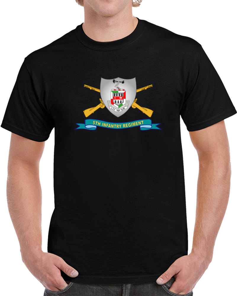 Army - 5th Infantry Regiment - Dui W Br - Ribbon X 300 T Shirt