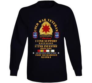 Army - Cold War Vet - 17nd Support Bn, 172nd In Bde - Ft Richardson Ak W Cold Svc X 300 Long Sleeve T Shirt