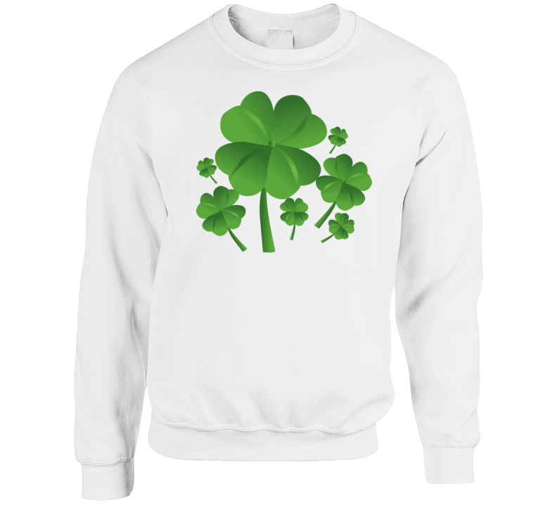 St. Patrick's Day - Four Leaf Clovers Crewneck Sweatshirt