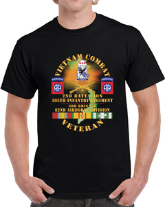 Army - Vietnam Combat Vet - 2nd Bn, 505th Infantry Regiment, 3rd Bde 82nd Airborne Div W  Dui - Br  W  Vn Svc X 300 T Shirt