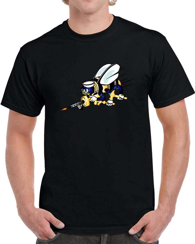 Navy - Seabee - Bee Only  - No Shadow X 300 T Shirt