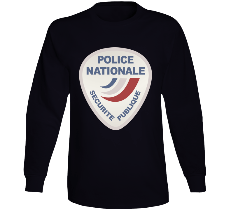 Police Nationale France Police Patch Blanc Long Sleeve T Shirt