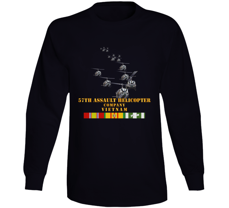 Army - 57th Assault Helicopter Co W Vn Svc X 300 Long Sleeve T Shirt