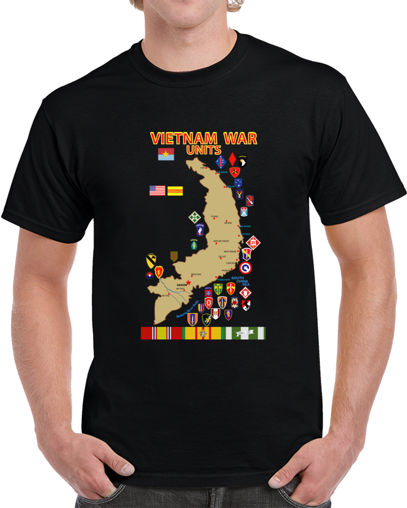 Map - Vietnam Units - 3 Wo Ds T Shirt