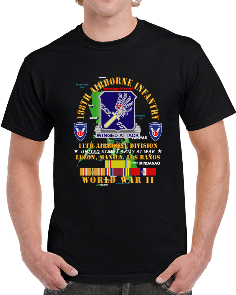 Army - 188th Airborne Infantry - The Philippines - Wwii W Pac Svc X 300 T Shirt