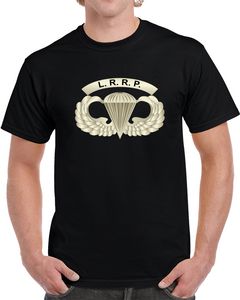 Army - Lrrp - Basic Airborne Badge W Lrrp Tab X 300 T Shirt