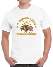 Load image into Gallery viewer, Army - 24th Infantry Regiment - Buffalo Soldiers w 24th Inf Branch Insignia Classic T Shirt
