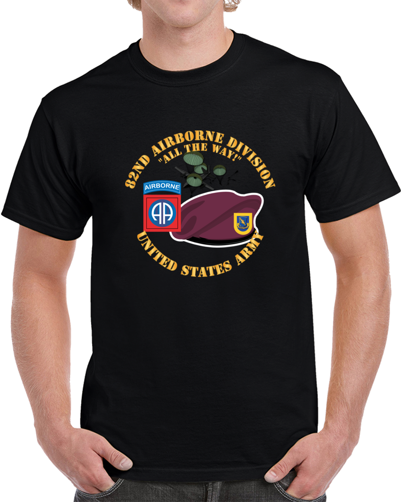 Army - 82nd Airborne Div - Beret - Mass Tac - Maroon  - 504th Infantry Regiment T Shirt