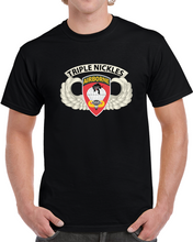 Load image into Gallery viewer, Army - Airborne Badge - 555th Parachute Infantry Bn - Ssi W Triple Nicklestab X 300 T Shirt
