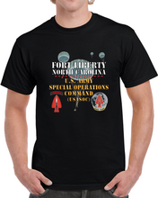 Load image into Gallery viewer, Army - Fort Liberty North Carolina - Us Army Special Operations Command (usasoc) - Ssi - Dui W 3 Parachutes X 300 T Shirt

