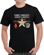 Load image into Gallery viewer, Army - Fort Liberty North Carolina - Us Army Special Operations Command (usasoc) - Ssi - Dui W Star X 300 T Shirt
