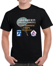 Load image into Gallery viewer, Army - Fort Liberty North Carolina - Xviii Airborne Corps (sky Dragons) - Ssi - Dui Wo Star W Parachute X 300 T Shirt
