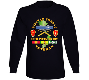 Army - Vietnam Combat Infantry Veteran W 25th Inf Div Ssi V1 Long Sleeve T Shirt