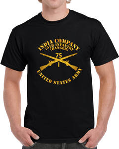 Army - India Co 75th Infantry (ranger)  - Branch Insignia T Shirt