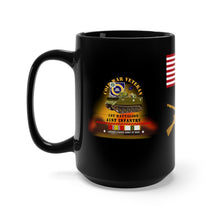 Load image into Gallery viewer, Black mug 15oz -  Cold War Veteran - 1st Battalion, 41st Infantry Regiment with M113/Guidon with Cold War Service Ribbons

