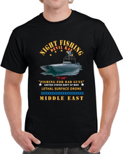 Load image into Gallery viewer, Navy - T-38 - Devil Ray - Night Fishing For Bad Guys - Middle East X 300 T Shirt
