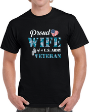 Load image into Gallery viewer, Proud Wife Of A Us Army Veteran Navy Camo W White Txt X 300 T Shirt
