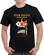 Load image into Gallery viewer, 38th Signal Bn - Dui - Br - Pershing Firing W Commo Station - Sat Dish X 300 T Shirt
