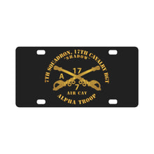 Load image into Gallery viewer, Army - 7th Sqn 17th Cav Regt - Alpha Trp - Shadow Classic License Plate
