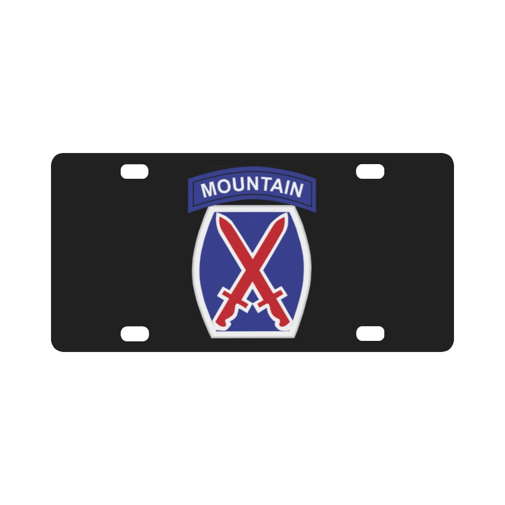 Army - 10th Mountain Division wo Txt Classic License Plate