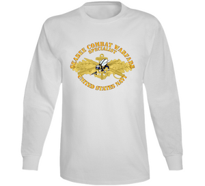 Navy - Seabee Combat Warfare Spec Badge - Of W Color Bee W Txt T Shirt, Premium, Hoodie and Long Sleeve