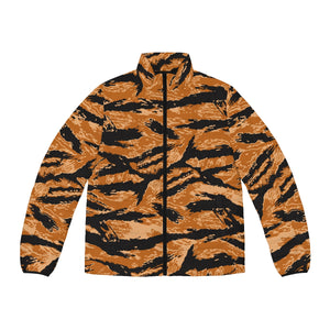 Men's Puffer Jacket (AOP) - Vietnam Tiger Stripe Orange X 300