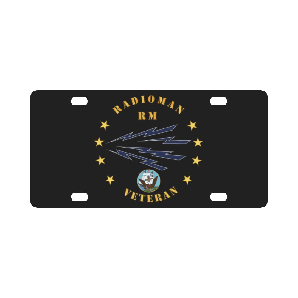 Navy - Radioman - RM - Veteran wo Bkgnd w USN Classic License Plate