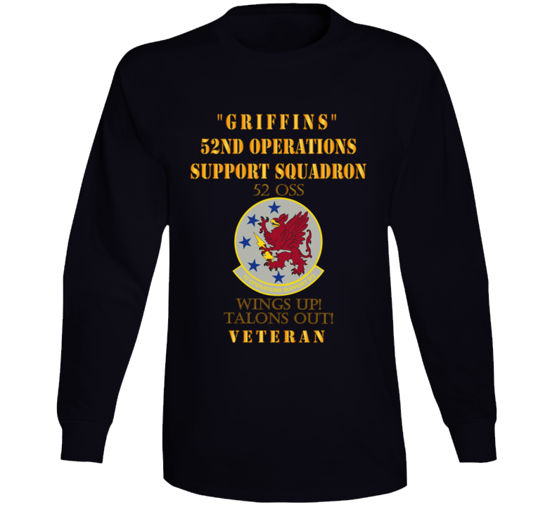 Army - Usaf - 52nd Operations Support Squadron - Griffins - Wings Up Talons Out Long Sleeve