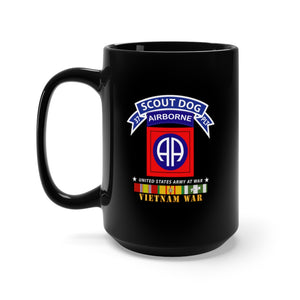 Black Mug 15oz - Army - 37th Scout Dog Platoon - 82nd Airborne Div w VN SVC