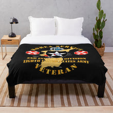 Load image into Gallery viewer, Army - Korea Service Vet - 2nd Infantry Div - 8th US Army Throw Blanket
