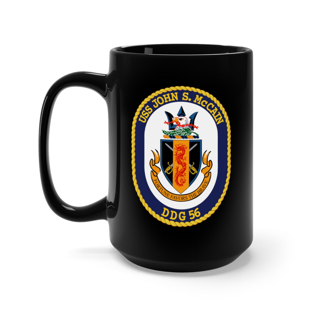 Black Mug 15oz - Navy - USS John S. McCain (DDG-56) wo Txt