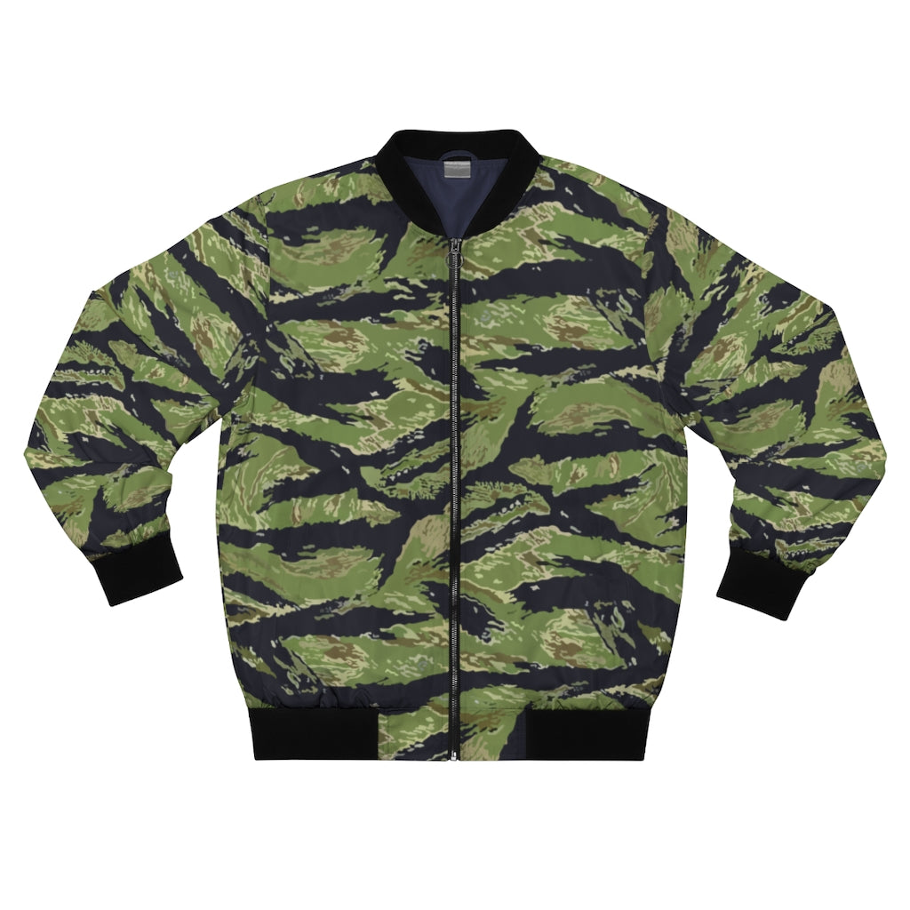 Men's AOP Bomber Jacket - Vietnam Military Tiger Stripe Jungle Camouflage