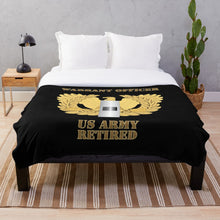 Load image into Gallery viewer, Army - Emblem - Warrant Officer - WO1 - Retired Throw Blanket
