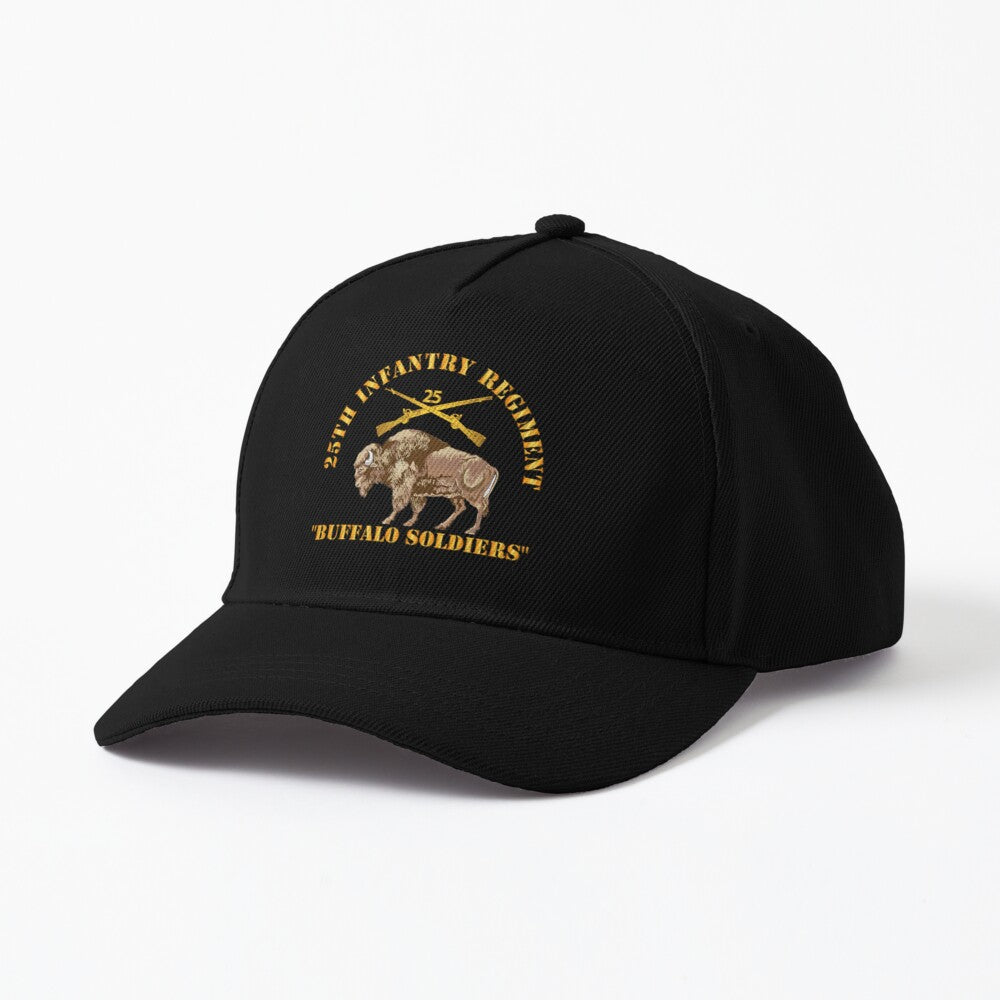 Baseball Cap -  Army - 25th Infantry Regiment - Buffalo Soldiers w 25th Inf Branch Insignia - Film to Garment (FTG)