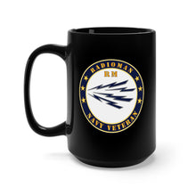 Load image into Gallery viewer, Black Mug 15oz - Navy - Radioman - RM - Veteran
